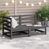 2 Piece Garden Lounge Set Grey Solid Pinewood 805692