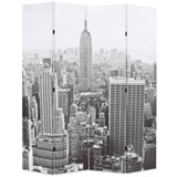 Folding Room Divider 160x170 cm New York by Day Black and White 245858