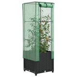 Raised Bed with Greenhouse Cover Rattan Look 40x40x139 cm 4015813