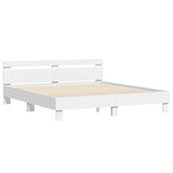 Bed Frame with LED White 193 x 203 cm Engineered Wood 3402853