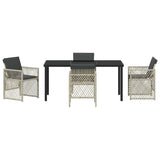 Garden Dining Set 5 pcs Light Grey Poly Rattan 3380639