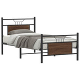 Bed Frame without Mattress Brown Oak 90x190 cm Single Engineered Wood 4106851
