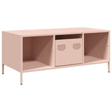 ZNTS Coffee Table Pink 101.5x50x43.5 cm Cold-rolled Steel 851275