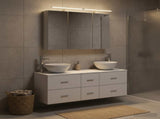 Bathroom Furniture Set 4 pcs White Engineered Wood and Glass 3406735
