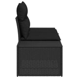 Garden Sofa Black 123 x 62 x 69cm Poly Rattan 42006801