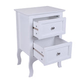 ZNTS Country Style Two-Tier Night Table Large Size White 32687265