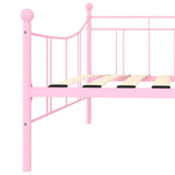 284671 DayBed Frame without Mattress Pink Metal 90x200 cm