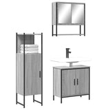 3 Piece Bathroom Furniture Set Grey Sonoma Engineered Wood 3214703