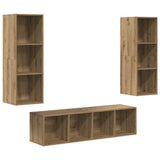 TV Cabinet Set Wall-mounted 3 pcs Artisan Oak Engineered Wood 3393131