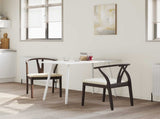 Dining Chair 2 pcs Light Brown and Light Solid Rubber Wood 42020411