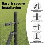 Fence Post with Concrete Base 26 pcs Grey Powder-Coated Steel 3350251
