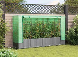 Raised Bed with Greenhouse Cover Rattan Look 160x40x138 cm 4015858