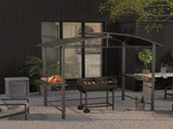 Steel 2-Grill Charcoal BBQ w/ Wheels Black T3398P317787
