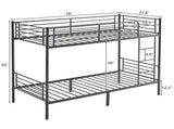 Twin Over Twin Bunk Bed for Kids Teens Adults, Heavy Duty Metal Bunk Bed with 72202753