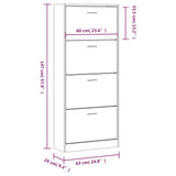 Shoe Cabinet Brown Oak 63x24x147 cm Engineered Wood 342549