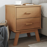 Bedside Cabinet OLDEN Brown Solid Wood Pine 358582
