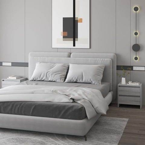 Bedside Cabinets 2 pcs Grey Sonoma 45x34.5x44.5 cm Engineered Wood 813041