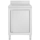 Commercial Kitchen Cabinet with Drainboard Stainless Steel 147228