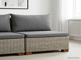 Middle Sofa with Cushions GENDT Natural Rattan Kubu Grey 42034389