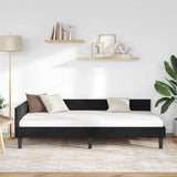 Corner Bed Frame Black 100 x 200 cm Velvet and Engineered wood 42016169
