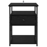 Bedside Cabinet Black Oak 40 x 42 x 55 cm Engineered Wood 881885