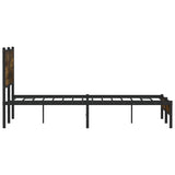 Metal Bed Frame without Mattress Smoked Oak 140x190 cm 4007814