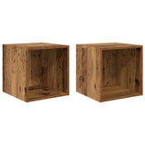 Wall Cabinet 2 pcs Old Wood 37 x 37 x 37 cm Engineered Wood 875073