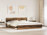 Bed Frame with Headboard Old Wood 200 x 200 cm Solid Pine Wood 3412040
