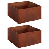 Garden Planter 2 pcs Rusty 60 x 60 x 30 cm Weathering Steel 8005063