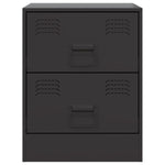 ZNTS Bedside Cabinet Black 34.5x39x44 cm Steel 841619