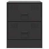 ZNTS Bedside Cabinet Black 34.5x39x44 cm Steel 841619