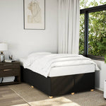 ZNTS Bed Frame without Mattress Black 120x190 cm Small Double Fabric 3284717