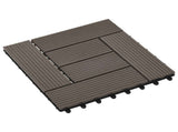 Decking Tile 11 pcs Dark Brown 30 x 30 cm WPC 42046673