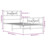 Metal Bed Frame without Mattress with Footboard Black 100x200cm 355280