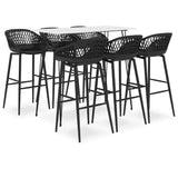 7 Piece Bar Set White and Black 3057417