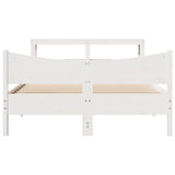 Bed Frame with Headboard White 150x200 cm King Size Solid Wood Pine 3306301