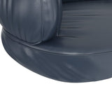 Ergonomic Foam Dog Bed Dark Blue 75x53 cm Faux Leather 171314