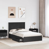Storage Bed with Headboard Black 135 x 190 cm Engineered Wood 3409560