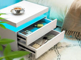Nightstand LED Bedside Table Cabinet Lights Modern End Side with 2 Drawers for Bedroom T3272P287610