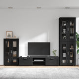 TV Cabinet Set with Drawer FLORIN 3 pcs Black Engineered Wood 3397955