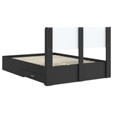 Bed Frame with Storage and Headboard Black 135 x 190 cm 3414476