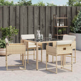 Garden Chairs with Cushions 4 pcs Beige Poly Rattan 365004