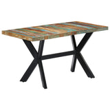 ZNTS Dining Table 140x70x75 cm Solid Reclaimed Wood 247439