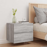 Wall-mounted Bedside Cabinet with LED Lights Grey Sonoma 836822