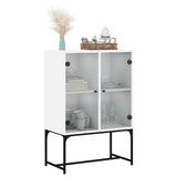 Side Cabinet with Glass Doors White 69x37x100 cm 836546