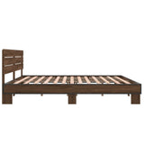 Bed Frame without Mattress Brown Oak 200x200 cm 3280131