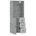 Highboard Concrete Grey 69.5x34x180 cm Engineered Wood 3189417