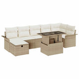 Garden Sofa Set with Cushion 8 pcs Beige Poly rattan 3359688