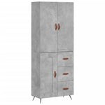 Highboard Concrete Grey 69.5x34x180 cm Engineered Wood 3195991