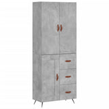 Highboard Concrete Grey 69.5x34x180 cm Engineered Wood 3195991